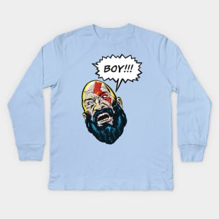 Boy!!! God of War - Kratos Kids Long Sleeve T-Shirt